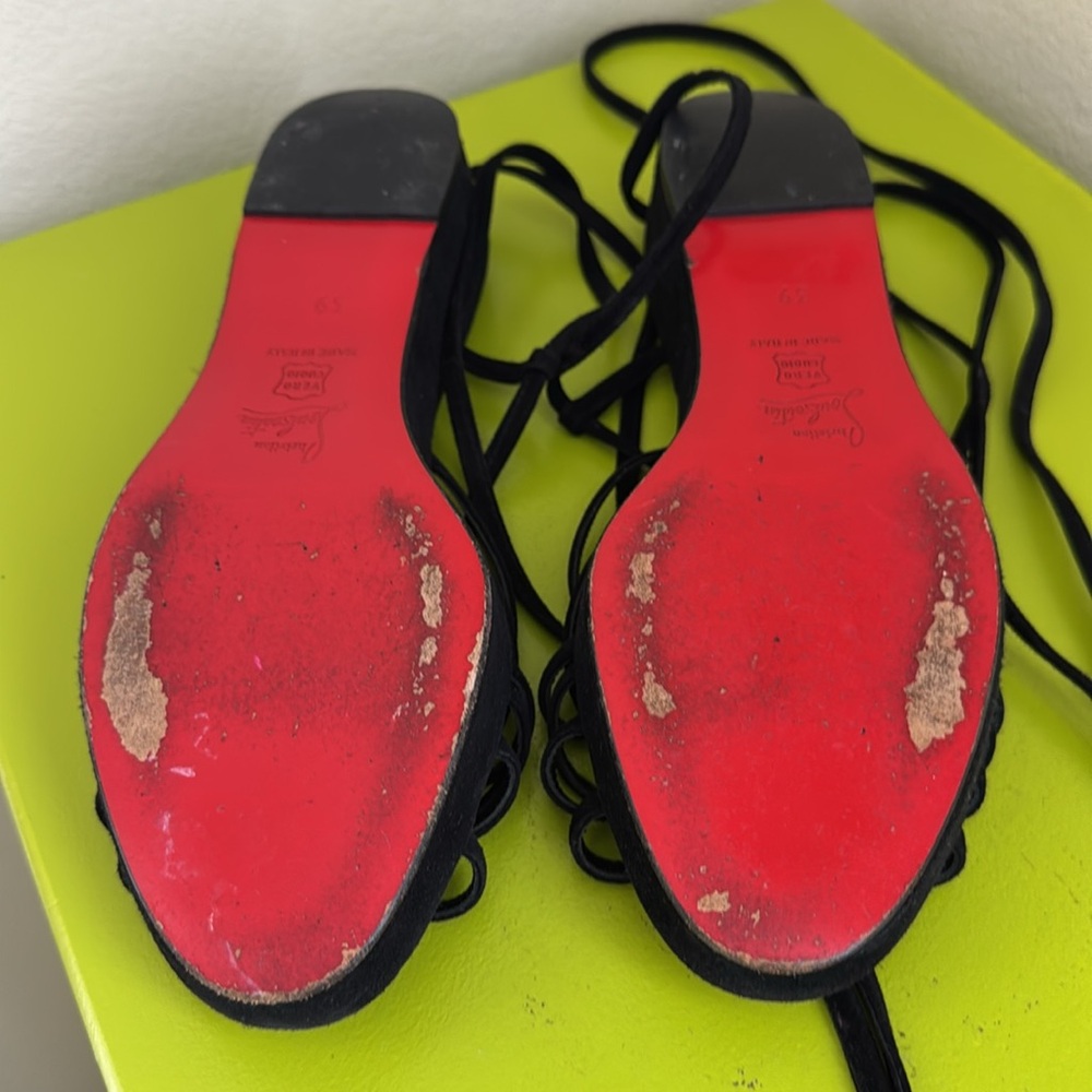 Christian Louboutin suede strappy flats size 39 - Picture 9 of 13